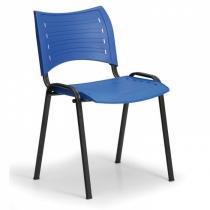 Plastová židle SMART - černé nohy, modrá