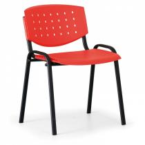 Jednací židle Tony, červená - konstrukce černá