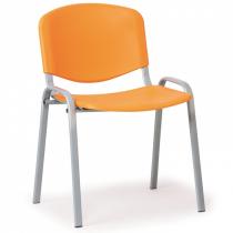 Plastová židle ISO, oranžová - konstrukce šedá