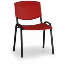 Konferenční židle Smile, červená - konstrukce černá