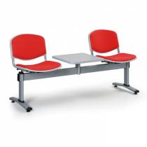 Čalouněné lavice do čekáren, 2-sedák + stolek, červená