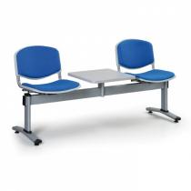 Čalouněné lavice do čekáren, 2-sedák + stolek, modrá
