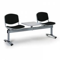 Čalouněné lavice do čekáren, 2-sedák + stolek, černá