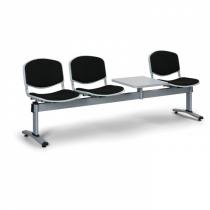Čalouněné lavice do čekáren, 3-sedák + stolek, černá