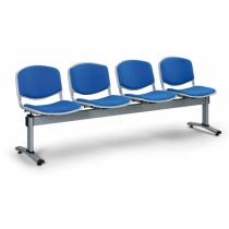 Čalouněné lavice do čekáren, 4-sedák, modrá
