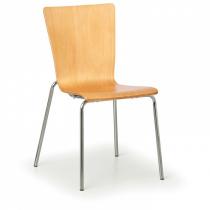 Dřevěná židle s chromovannou konstrukcí CALGARY, přírodní