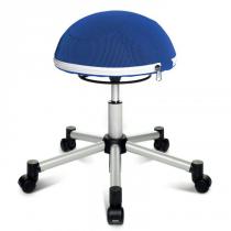 Zdravotní balanční židle HALF BALL s kovovým křížem, modrá