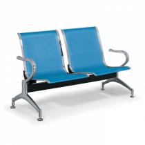 Kovové lavice do čekáren STRONG, 2-sedák, modrá