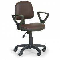 Pracovní židle Milano s područkami - permanentní kontakt, hnědá