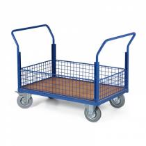 Plošinový vozík - 4 nízké drátěné výplně, 1000x700 mm, 200 kg