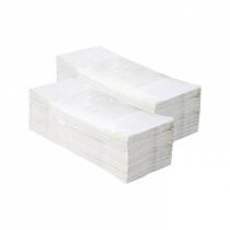 Skládané papírové ručníky, dvouvrstvé, bílé