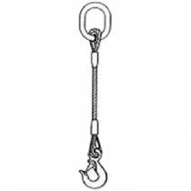 Přídavný metr lana pro 1-pramenný vazák z ocelových lan - oko/hák, 1900 kg