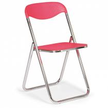 Skládací židle s kovovou chromovanou konstrukcí SÁRA, červená