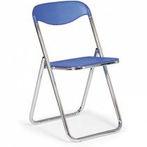 Skládací židle s kovovou chromovanou konstrukcí SÁRA, modrá