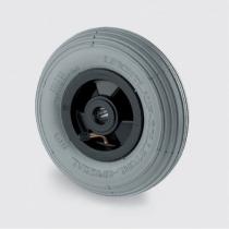 Dušové kolo 200 mm, plastový disk, šedé pneu
