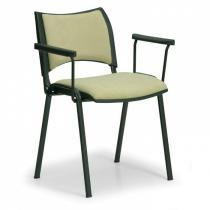 Konferenční židle SMART - černé nohy, s područkami, zelená