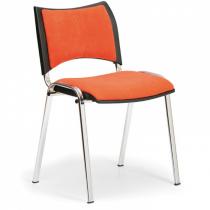Konferenční židle SMART - chromované nohy, bez područek, oranžová