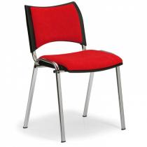 Konferenční židle SMART - chromované nohy, bez područek, červená
