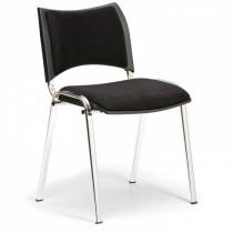Konferenční židle SMART - chromované nohy, bez područek, černá