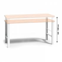 Dílenský stůl se dřevěnou pracovní deskou - výškově stavitelné nohy, 2000 mm