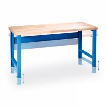 Dílenský stůl s výškově stavitelnými nohami, 1500 x 685 mm, modrá