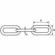 Řetěz dlouhočlánkový pozinkovaný, DIN 763, tlouštka 3 mm, 10 m