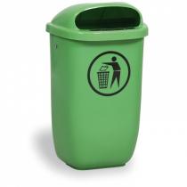 Venkovní odpadkový koš na sloupek DINO, světle zelený