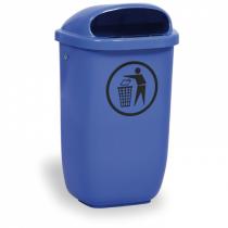 Venkovní odpadkový koš na sloupek DINO, modrý