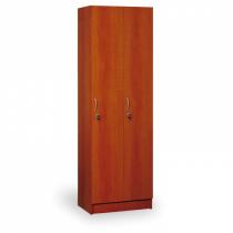 Dřevěná šatní skříňka, 2 oddíly, 1900x600x420 mm, calvados