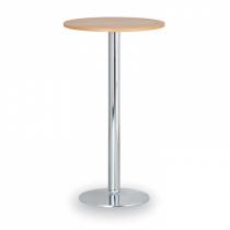 Koktejlový stůl Olympo II, kruh 600 mm, chromovaná podnož, deska buk