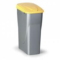 Odpadkový koš (š x h x v): 25 x 42 x 62 cm, 40 l, víko: žluté