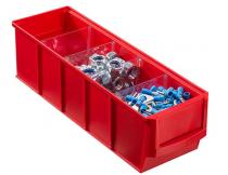 Plastový regálový box ShelfBox, 91 x 300 x 81 mm, červený
