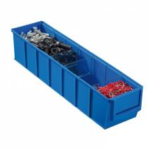 Plastový regálový box ShelfBox, 91 x 400 x 81 mm, modrý