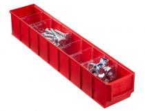 Plastový regálový box ShelfBox, 91 x 500 x 81 mm, červený