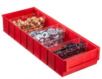 Plastový regálový box ShelfBox, 183 x 500 x 81 mm, červený
