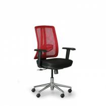 Kancelářská židle Human, černá/červená, hliníkový kříž