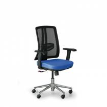 Kancelářská židle Human, černá/modrá, hliníkový kříž