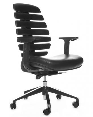 Kancelářská židle Node Kancelářská židle FISH BONES černý plast, černá koženka