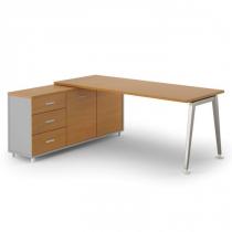 Stůl Alfa se skříňkou 1800 x 800 mm levý, buk