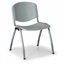 Konferenční židle LIVORNO čalouněná eko-kůží, šedá