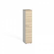 Kancelářská skříň s dveřmi, 1781x400x420 mm, bílá / dub přírodní