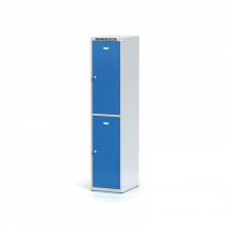 Šatní skříňka, 2 boxy, modré dveře, cylindrický zámek