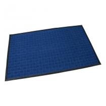  Modrá textilní gumová vstupní rohož FLOMA Criss Cross - délka 90 cm, šířka 150 cm, výška 0,8 cm