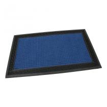  Modrá textilní gumová vstupní rohož FLOMA Deco - Little Squares - délka 45 cm, šířka 75 cm, výška 0,8 cm