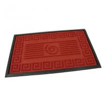  Červená textilní gumová vstupní rohož FLOMA Rectangle - Deco - délka 45 cm, šířka 75 cm, výška 0,8 cm