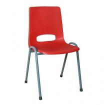  Plastová jídelní židle Pavlina Grey, červená, šedá konstrukce