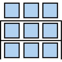  Paletový regál Cell, základní, 273,6 x 270 x 110 cm, 3 200 kg, 2 patra, modrý