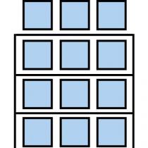  Paletový regál Cell, základní, 399,6 x 270 x 90 cm, 6 000 kg, 3 patra, modrý