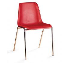  Plastová jídelní židle Linda, červená