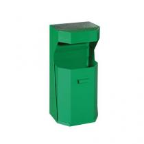 Kovový venkovní odpadkový koš Chafer s popelníkem, objem 50 l, zelený